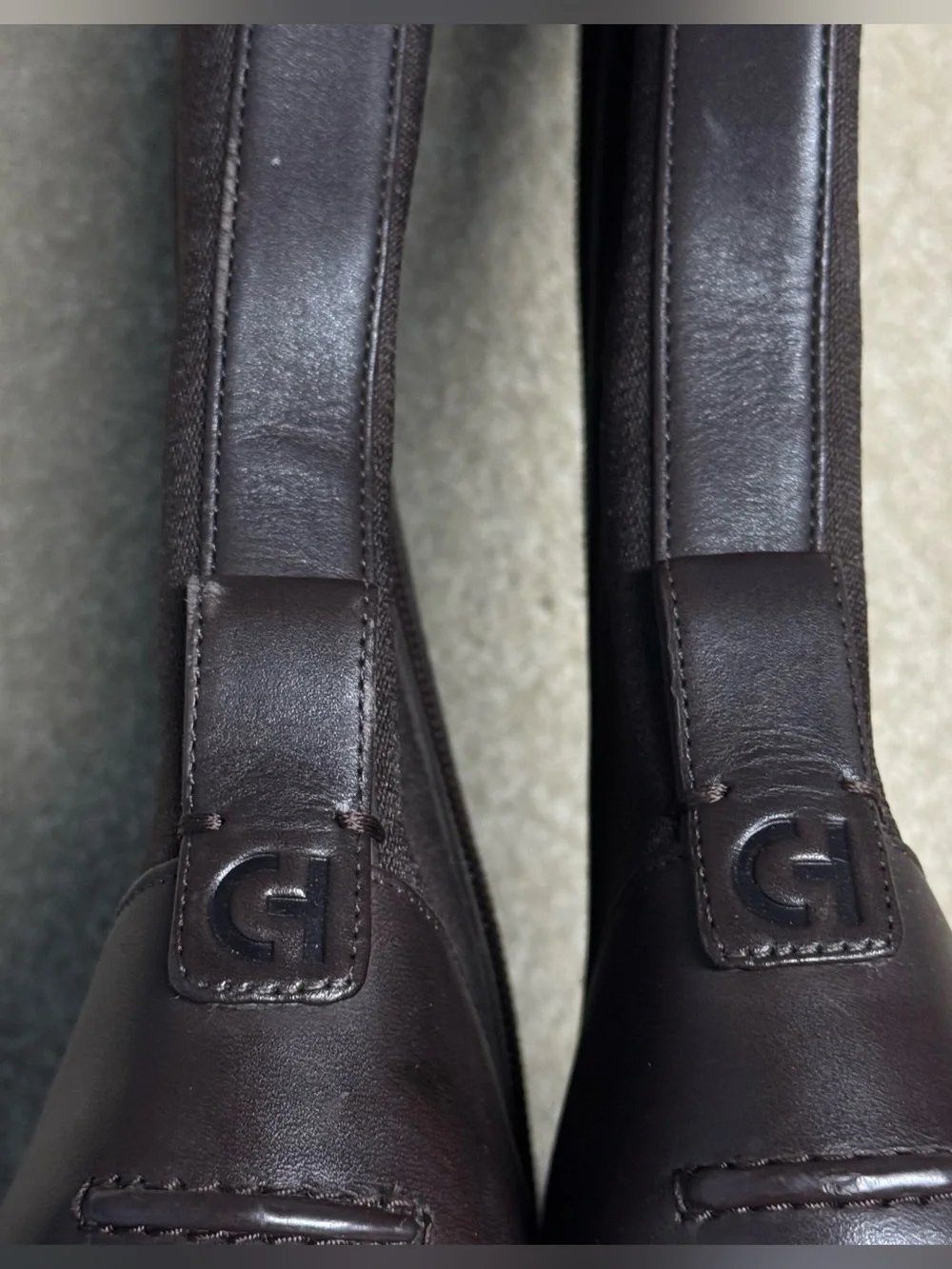 Cole Haan Narina Tall Riding Boots Women’s 7 Brown Leather Comfort Zip Up